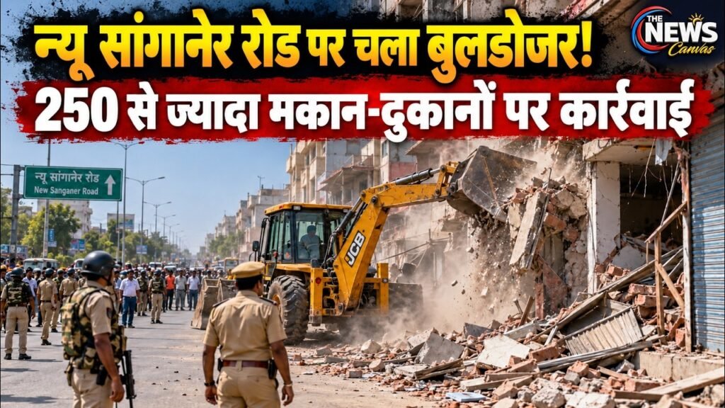 न्यू सांगानेर रोड पर JDA का बड़ा एक्शन, 3 KM तक अतिक्रमण हटाने की कार्रवाई