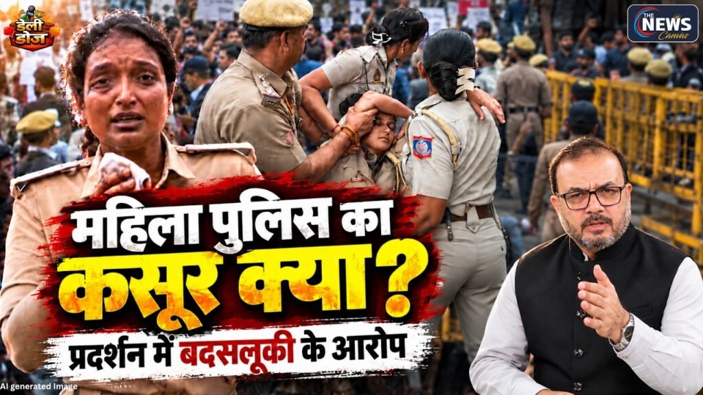 Delhi Protest Viral Video | महिला पुलिसकर्मियों से बदसलूकी के आरोप । देश किस बेटी के साथ। daily dose