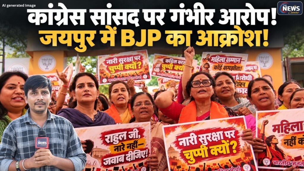 Jaipur में BJP महिला मोर्चा का हल्लाबोल! Congress MP पर गंभीर आरोप, PCC घेराव के लिए Protest Rally |
